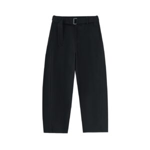 Belted Barrel-leg Chino Pants