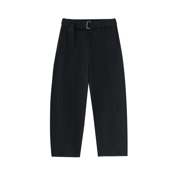 Belted Barrel-leg Chino Pants