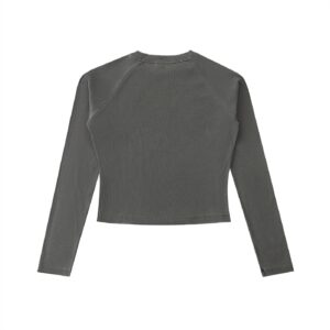 Dyed Washed Raglan Long Sleeve Slim T-Shirt