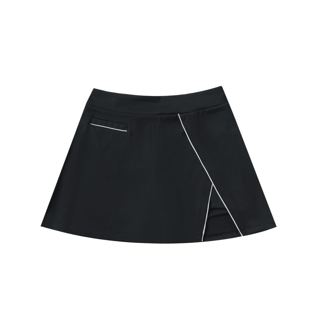 High-Waist Pocketed A-Line Skirt