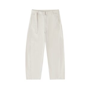 Belted Barrel-leg Chino Pants