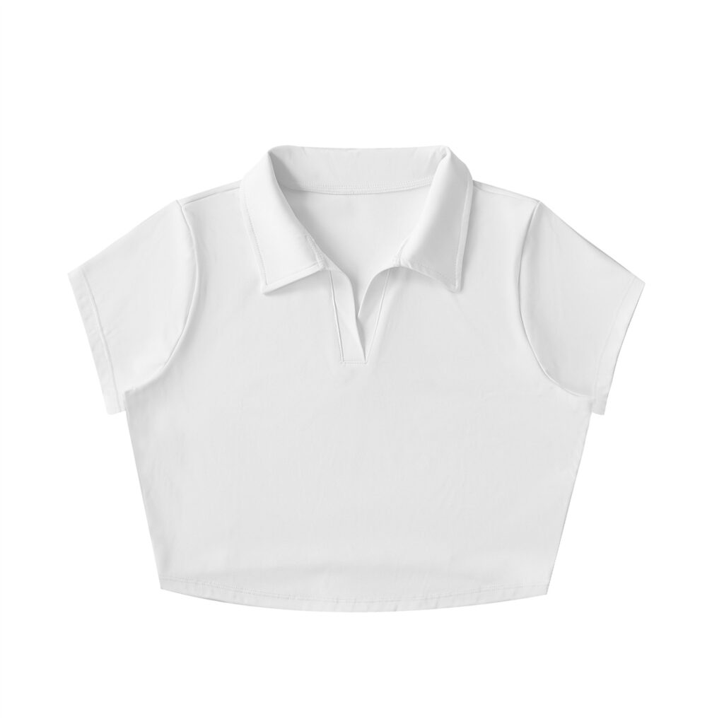 V-Neck Lapel Crop Top