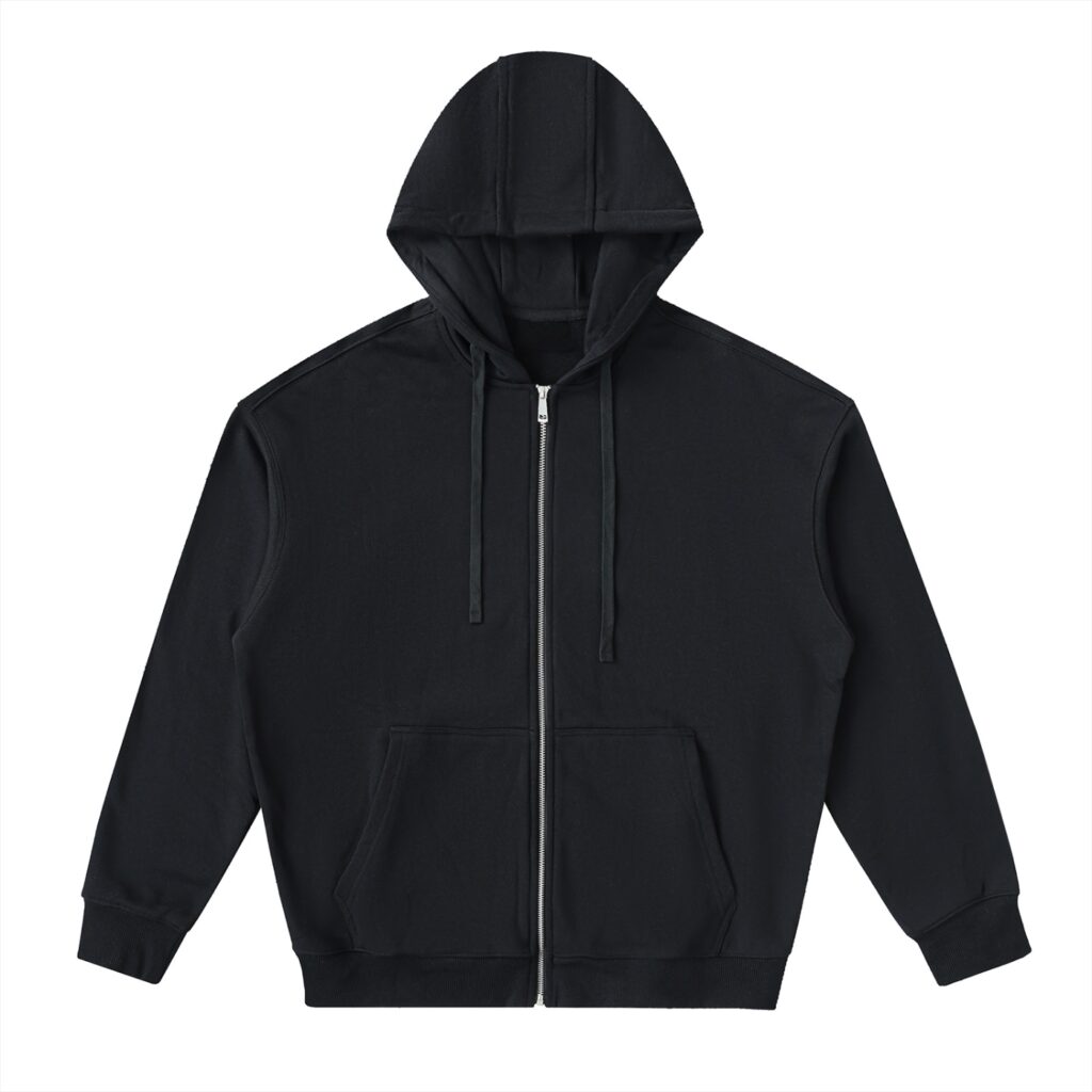 Drop-Shoulder Zip Up Hoodie