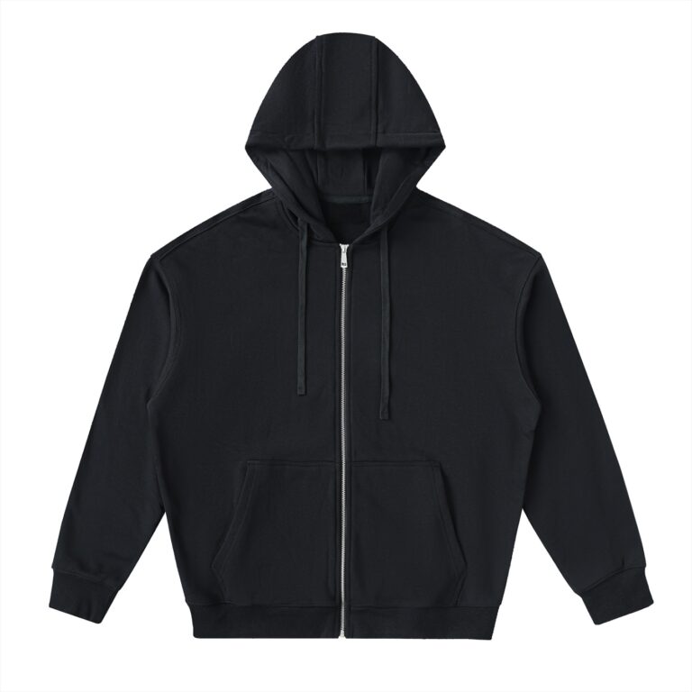 Drop-Shoulder Zip Up Hoodie