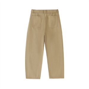 Belted Barrel-leg Chino Pants