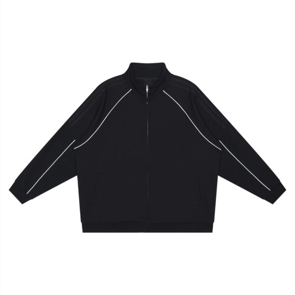 Reflection Striped Raglan Sleeve Jacket